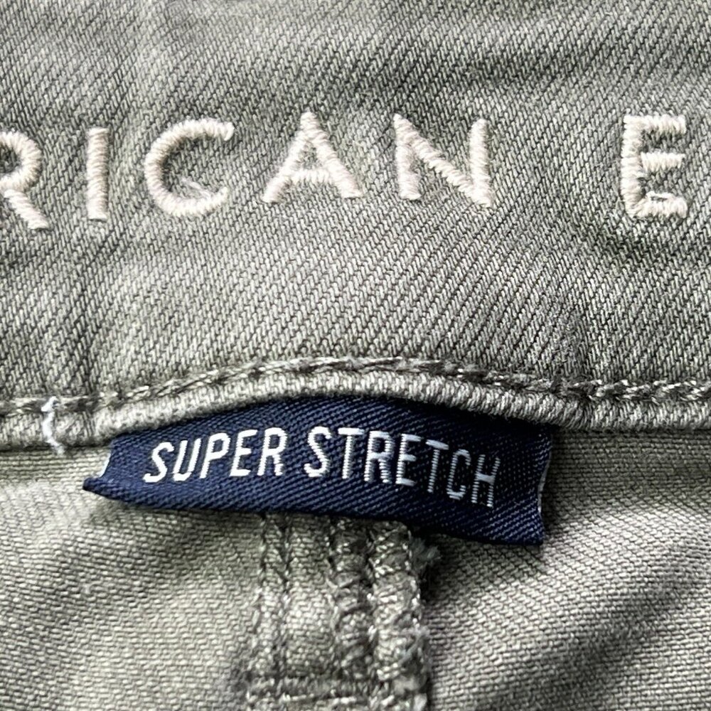 American Eagle Jegging Jeans Womens 6 Long Olive Drab Green Super Stretch Denim - Picture 5 of 11